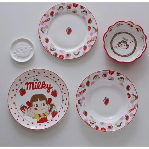 Strawberry milk girl lovely ceramic plate/soup plate/dessert bowl