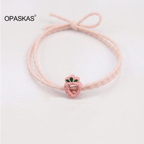 Strawberry Hair Rope Small Fresh Fruit Cute Hair Ring Small Leather Sleeve Head Sent Male and Female Friends VL VL