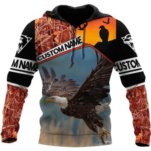 Fashion Autumn Hoodie Animal Love Eagle 3D Printing Mens Zip Hoodie Unisex Street Harajuku Casual Zip Jacket Sweatshirt