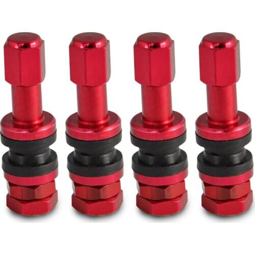 LOPOR 4Pcs/Set Car Aluminum Tubeless Wheel Tire Valve Stem With Dust Cap