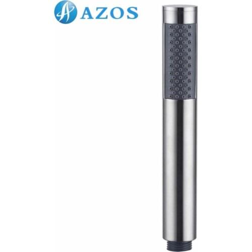 Bathroom Single Function Round Handheld Shower Head with Rub Clog-free Nozzles Brushed Stainless Steel Color HHS014