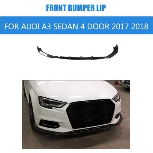 Carbon Fiber / FRP Unpainted Front Bumper Lip Spoiler Splitters for Audi A3 Sedan 4 Door 2017 2018