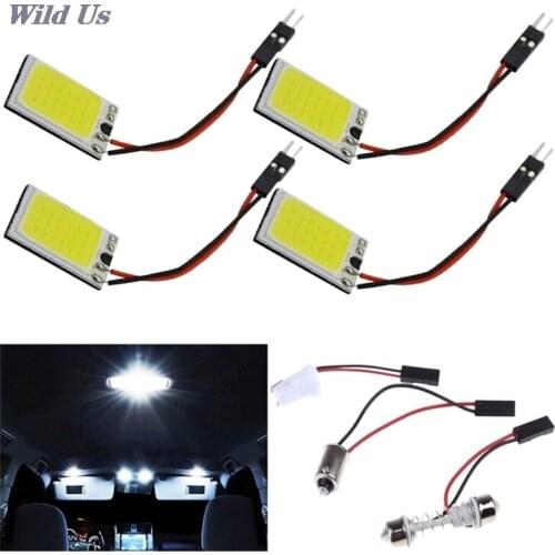 New 12V 18-LED COB Car Interior Dome Plate Lights White Bulb BA9S T10 Festoon Light