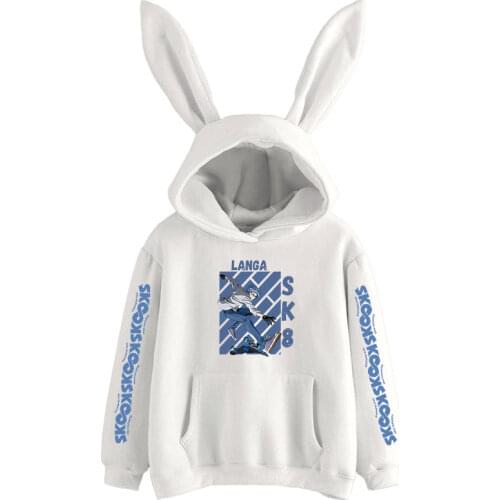 Janpanese Anime sk8 the infinity Rabbit Hoodie Women Girls Kpop Sweatshirts Kawaii streetwear graphic Japan reki white korea