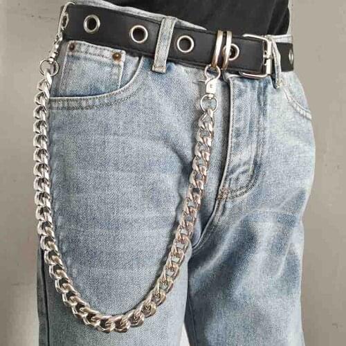 Punk Silver Hip Hop Key Chains Men Women Hipster Jean Pant Wallet Chain Gothic Trousers Key