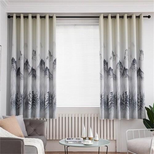 Thick Luxury Scenic Painting Kitchen Curtains For Living Room Bedroom Curtains Decoration Modern Blackout Curtains