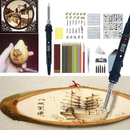 Digital Display Portable 80W Electric Solder Iron Adjustable Temperature Rework Station Heat Pencil Welding Repair Tools Kit