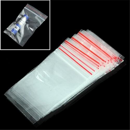 WITUSE Transparent Zip Bag 100pcs Zip Lock Seal Reclosable Plastic Clear Square Packing Storage Bags 5x7cm