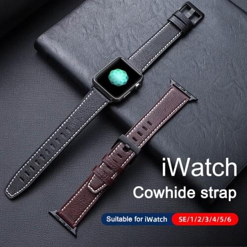 Watchband for apple watch Leather loop For iWatch 6 SE 5 4 3 Band for apple watch band 44mm 40MM Wristband Bracelet Belt