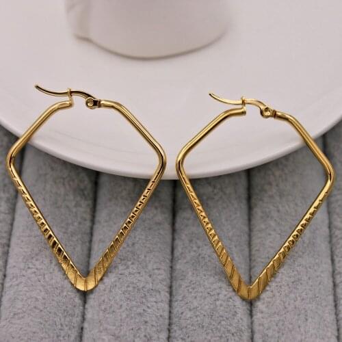 Fashion Irregular hip hop Large Hoop Earrings for Womens Gold Plated Filled Women Earrings Fashion Jewelry Accessories wedding