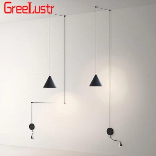 Modern Long Wire design Led Pendant Lights Geometric Pendant Lamp for living room Bedside Wall Sconce Hanging Light Fixture