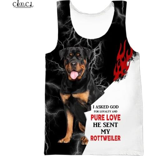 CLOOCL Newest Popular Hot Sale Rottweiler Tank Top 3D Print Summer Hip Hop Streetwear Vest Sleeveless Men Women Fitness Clothing