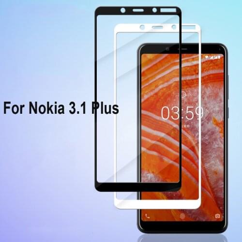 Ultra-Thin White Gold black color full screen protector Tempered Glass film For Nokia 3.1 Plus Screen protective glass film