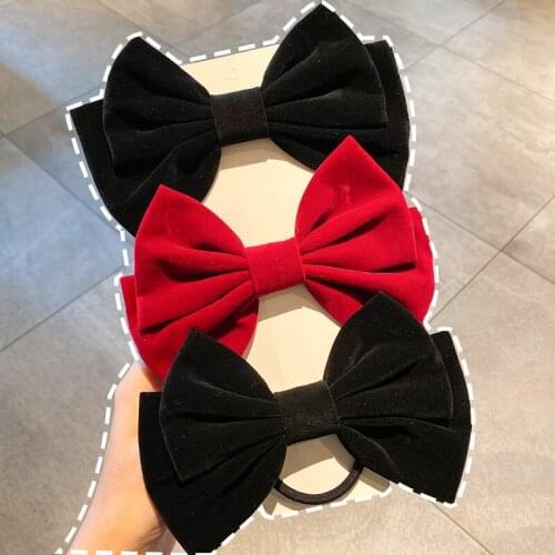 Vintage Velvet Big Bowknot Hairpins Handmade Black Wine Red Bow Women Hair Clips Hair Accessories Gifts