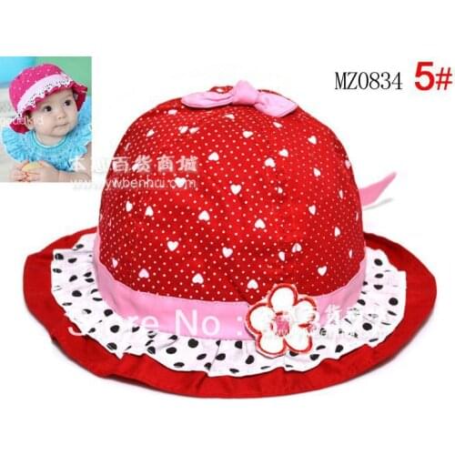 Winter warm knitted hats for boy/girl/kits hats infants caps beanine for chilldren Ear protection cap-Dot lace mz0834-5pcs