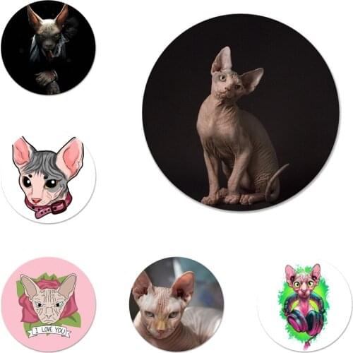 58mm Sphynx Sphinx Cat Icons Pins Badge Decoration Brooches Metal Badges For Clothes Backpack Decoration