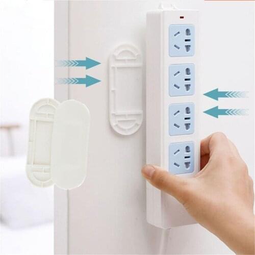 2sets Wall Mounted Socket Fixer Remote Control Router Holder Cable Wire Sticker Organizer Desk Set Desk Accessories Organizer