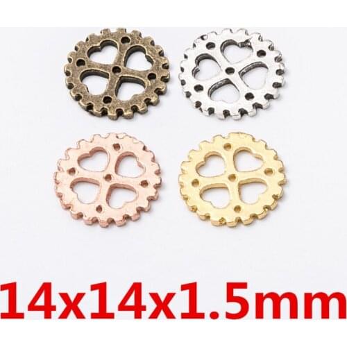 20pcs/Pack 14mm Heart Cutout Small DIY Gears Alloy Metal Component
