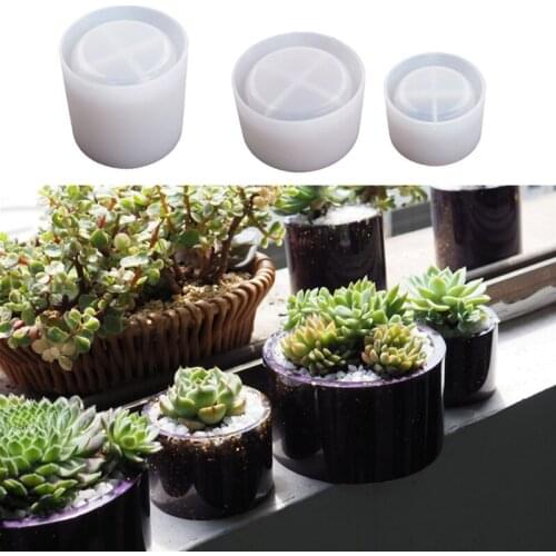 3 Pcs Flower Pot Epoxy Resin Mold Jewelry Storage Box Cup Casting Silicone Mould DIY Crafts Home Decorations Making Tool