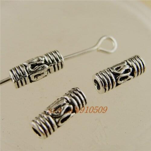 300 pieces/lot) 4*9MM Antique silver color vintage style metal carved hole beads diy jewelry hm577