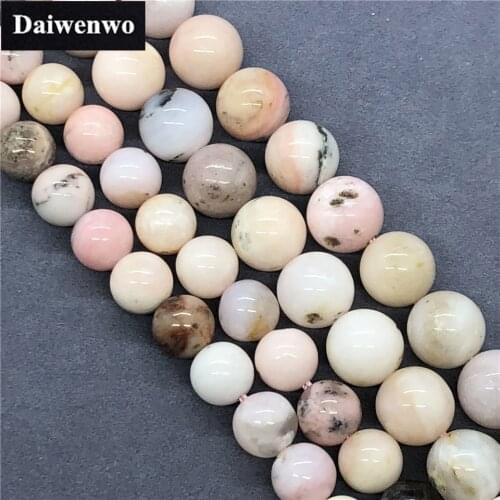 3A Pink Opal Beads 6-12mm Round Natural Loose Stone Bead Diy Bracelet Wholesale