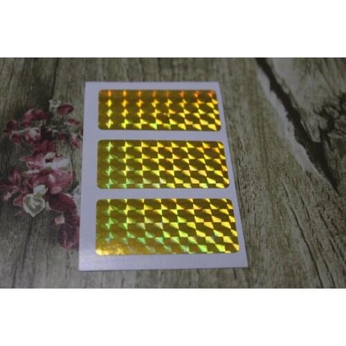 5.1x2.5cm Gold Hologram rectangle labels stickers