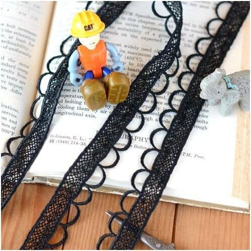 5 Meters Embroidered Black Lace Trim Garment Ribbon Headband Wedding Party Apparel Sewing Accessories