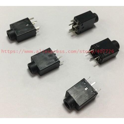 5PCS/Lot 3.5 Female Audio Jack Daul Track Socket Headphone Jack Connector PJ-358 5pin DIP For Speaker Audio + 3P Male Jack