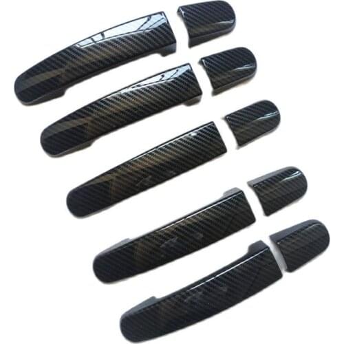 For Ford Transit Custom Tourneo Accessories 2014 2017 2019 2020 Door Handle Cover Trim Plastic Imitation carbon fiber