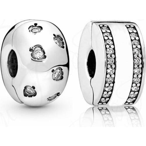 Baofu 925 Sterling Silver Fixed Clip Shiny Leaf Pattern Micro Tag Word Bead Suitable For Original Ladies Bracelet Snake Chain