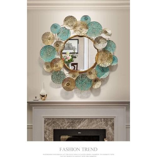 Big Wall Mirror With Frame Metal Round Decorative Home Decor Living Room