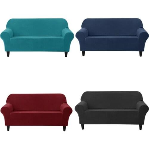 1/2/3/4 Seater Sofa Cover Elastic Velvet Couch Slipcovers for Living Room Armchairs Covers Stretch Sofa Covers Dustproof Solid