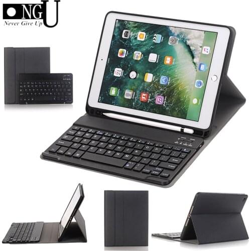 Bluetooth Keyboard Case for iPad 9.7 2018 Pencil Holder Smart Leather Cover for iPad 9.7 2017/Pro 9.7 Air2/Air Case for ipad 5 6