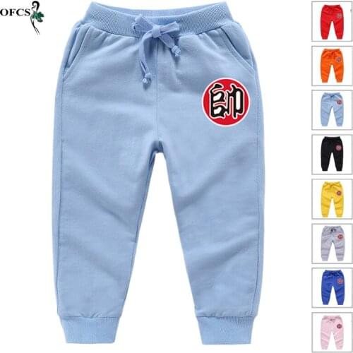 Kids Boys Sport Pants Spring Cartoon Print Cotton Trousers For Children Toddler Unisex Casual Clothes Teenagers Loose Pant 2-12T