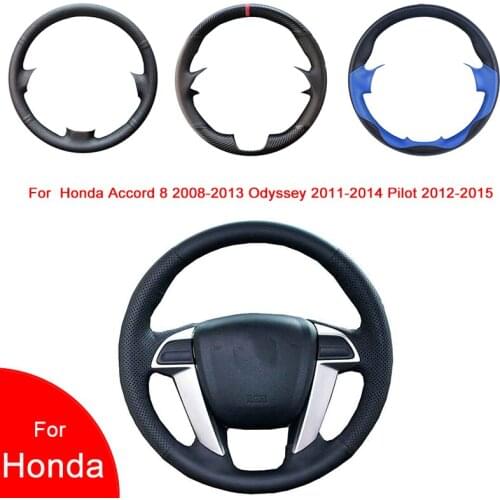 Breathable Hand-Stitched Artificial Leather Car Steering Wheel cover For Honda Accord 8 2008-2013 Odyssey 2011-2014 Pilot 2012