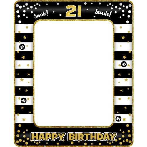1Pcs 13 16 21 30 40 50 60 70 Birthday Photo Booth Frame Kids Adult Birthday Party Decor Paper Happy Birthday Photo Props Frame