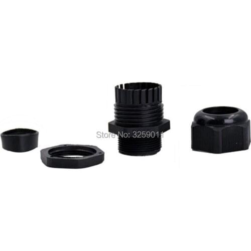 50PCS Cable Glands PG 25 Black White Waterproof Adjustable Nylon Connectors Joints With Gaskets 13-18mm For Electrical Appliance