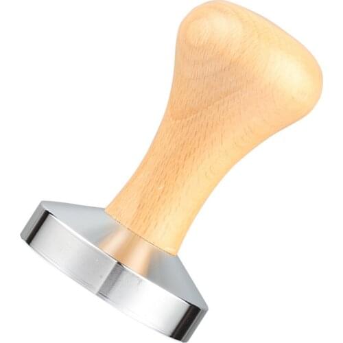 Coffee Tamper Wooden Handle Coffee Stainless Steel Base Powder Press Tool Kitchen Supplies For Home Office