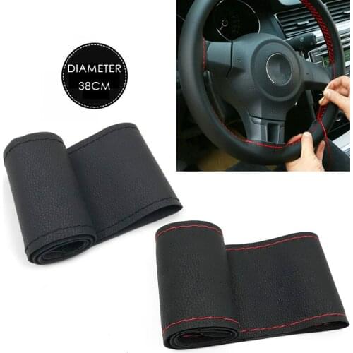 38CM Leather Automobiles Car Steering Wheel Covers For Opel Astra J G Insignia Vectra c Peugeot 307 206 308 407 207 3008