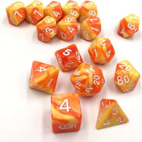Rollooo Dice 7pc/set +9pc D10 Dice olyhedral Dice Double Color for DND RPG d4 d6 d8 d10 d% d12 d20