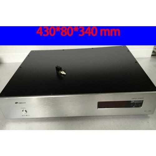 KYYSLB 430*80*340mm DAC-4380 Amplifier Chassis Box House DIY Enclosure with Switch Power Socket Feet Amplifier Case Shell