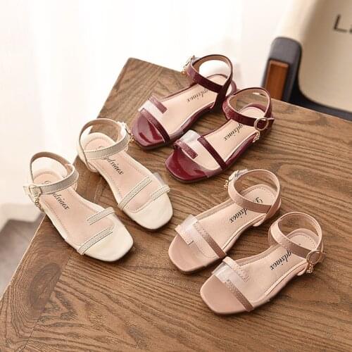 Summer Childrens Sandals Candy Color Flat Heels Shoes Girls Princess Soft Sandals Fashion Non-slip kids Beach Open Toe shoes