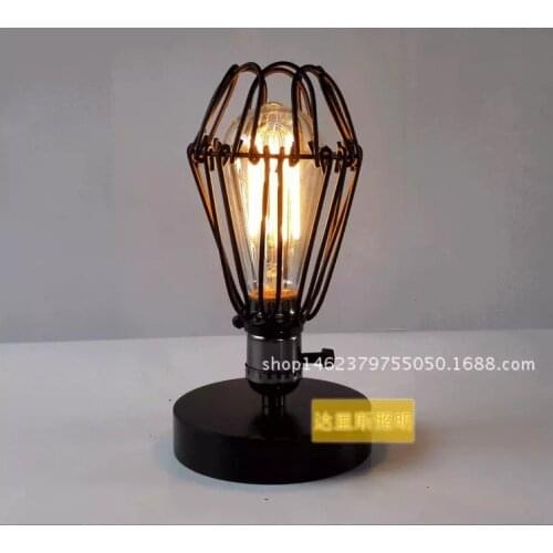 Loft Industrial vintage nature wood base table lamp simpe modern reading desk lamp for study bedroom living room workroom