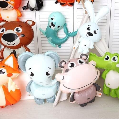 Cartoon Animal Foil Balloon Birthday Party Decoration Balloon Cute Animal Picture Props Children Inflatable Toys