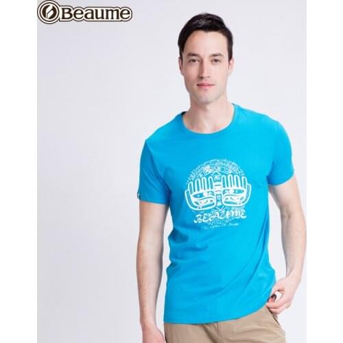 Beaume Brand Men Camping Hiking T-Shirts Large Size Short Sleeve Round Neck t-Shirts Fashion Print FEA62141