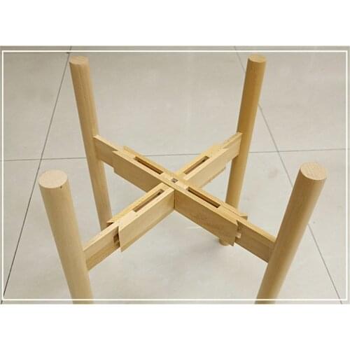 Newly Adjustable Plant Stand Holder Rack Wooden Sturdy for Flower Potted Indoor Outdoor