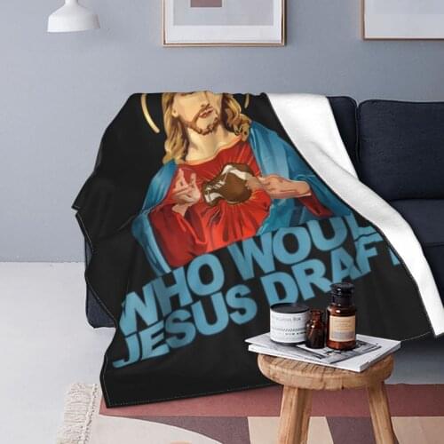 Jesus Blanket Flannel Spring Autumn Belief Religion Faith Church Warm Throw Blanket for Sofa Outdoor Plush Thin Quilt
