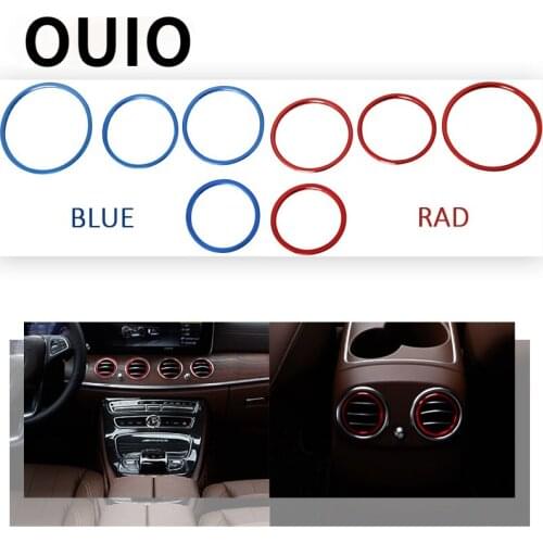 OUIO 1set Car Air Condition Outlet Vent Frame Covers AMG Stickers Auto For Mercedes Benz W212 E class Accessories 2016 2017 2018