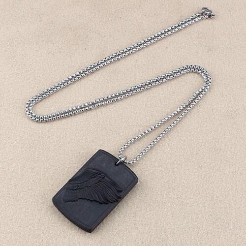 Retro ethnic jewelry style sweater chain ebony purple light sandalwood pendant feather necklace men and women accessories