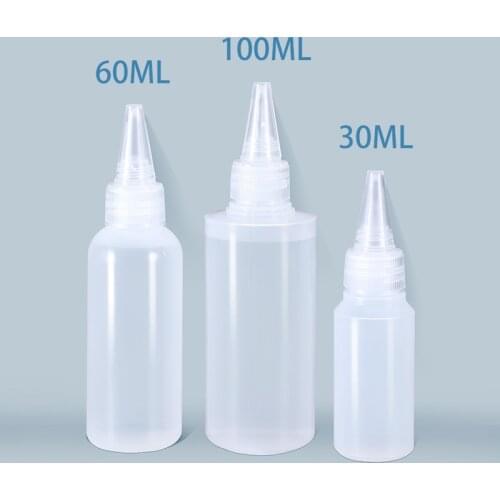 30ml 60ml 100ML Empty dropper bottle BPA Free plastic squeeze bottle with Childproof Cap for oil paint Liquid Glue container